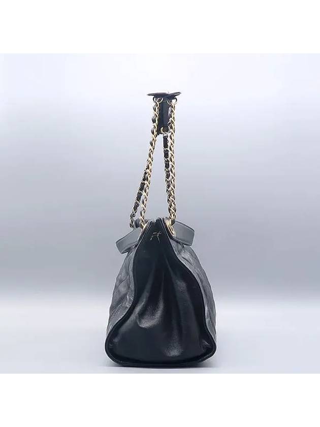 Black Matrasse Gold Chain Tote Bag Shoulder Strap 2WAY Chanel