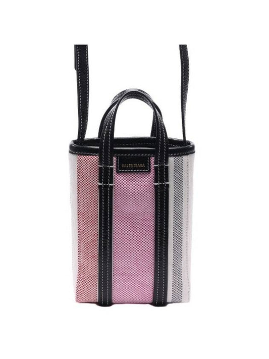 Luxury Balenciaga  Barbes Striped Tote Bag Pink