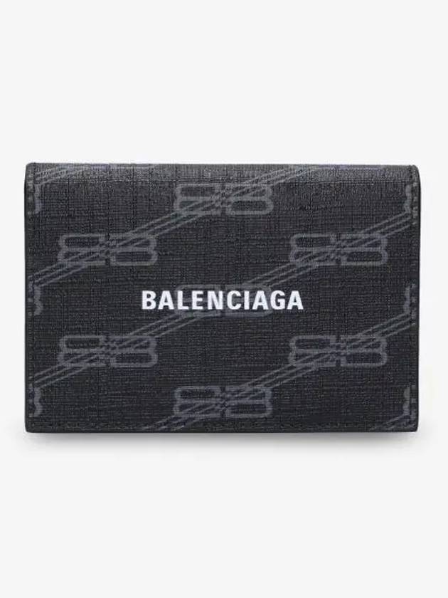 Luxury Balenciaga  BB Monogram Card Wallet Black