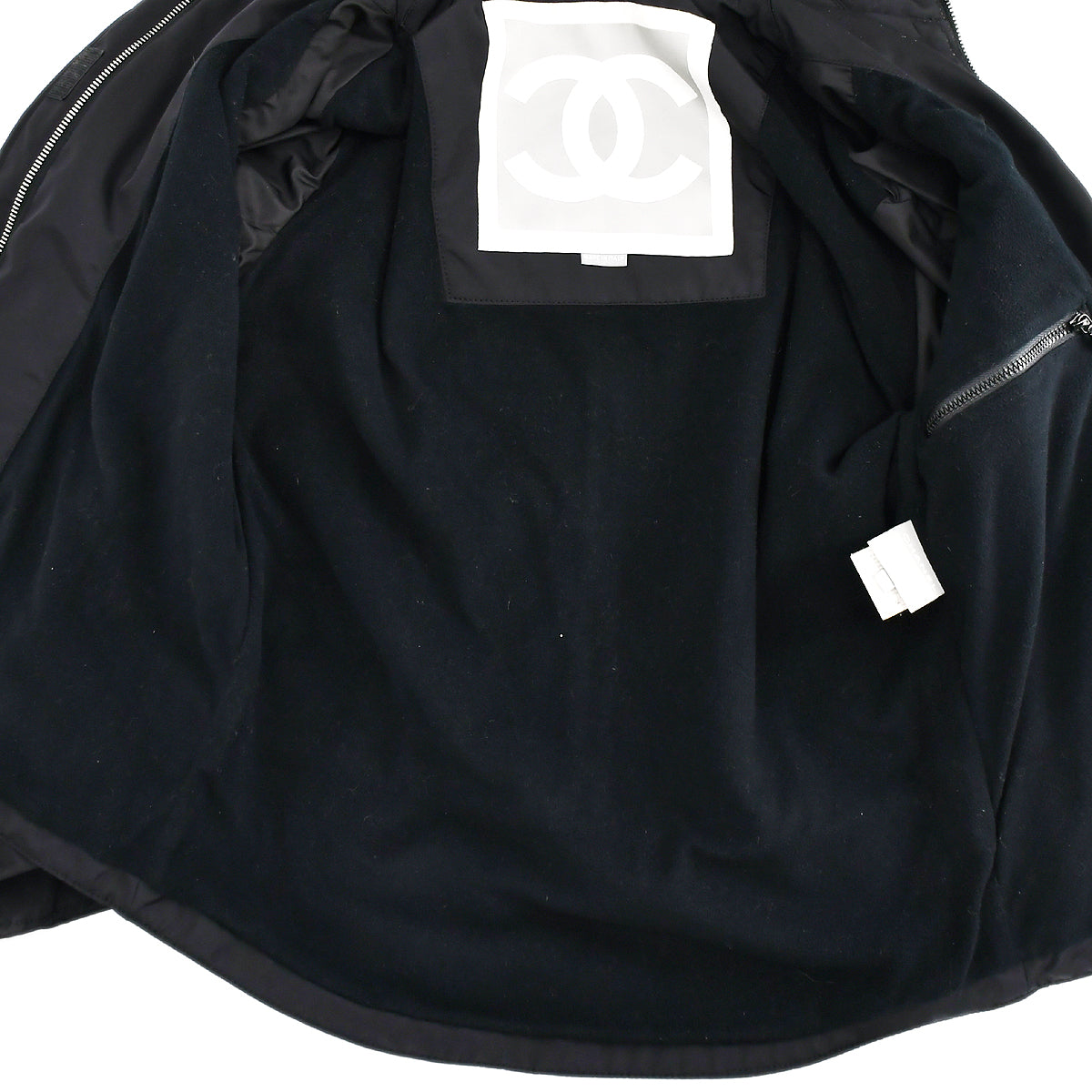 Chanel Sport Line Zip Up Jacket Black 02A #36