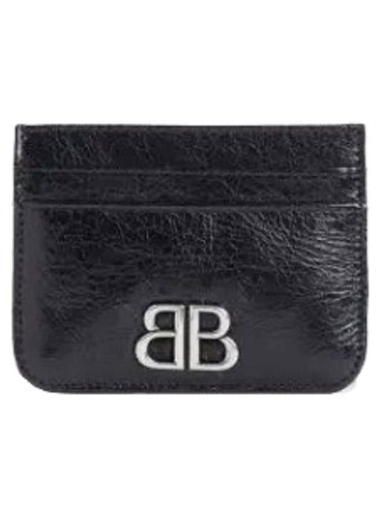 Luxury Balenciaga  BB Logo Card Wallet Black