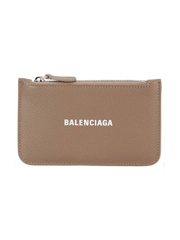 Luxury Balenciaga  Logo Zipper Long Card Wallet Brown