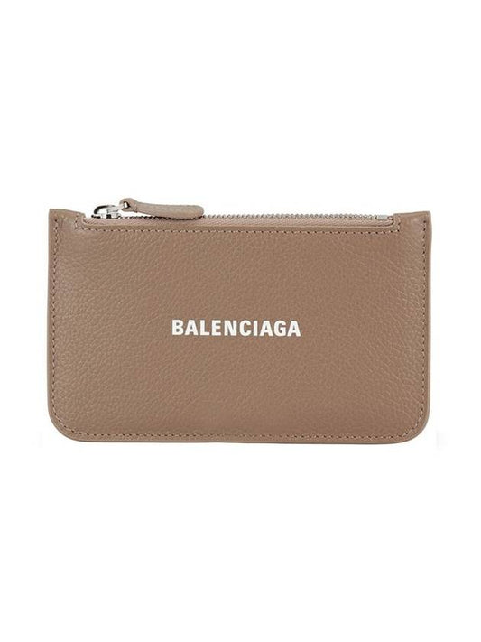 Luxury Balenciaga  Logo Zipper Long Card Wallet Brown