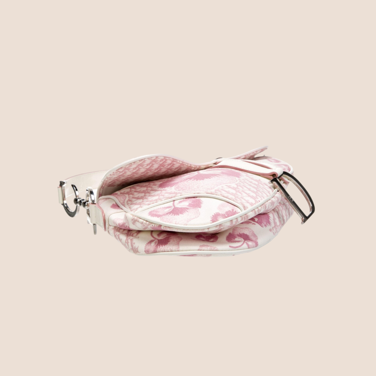 CHRISTIAN DIOR 2004 GIRLY PINK CHERRY BLOSSOM SADDLE BAG