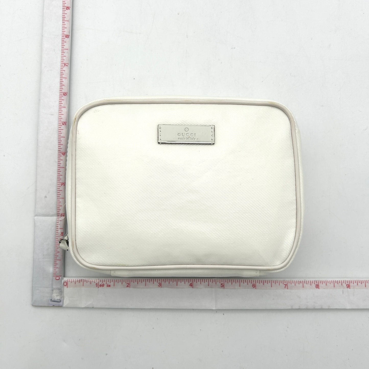 Small GG crossbody bag with tag in white leather gu6909ck