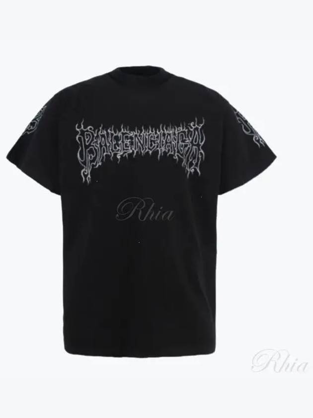 Luxury Balenciaga  Darkwave Cotton Short Sleeve T-Shirt Black