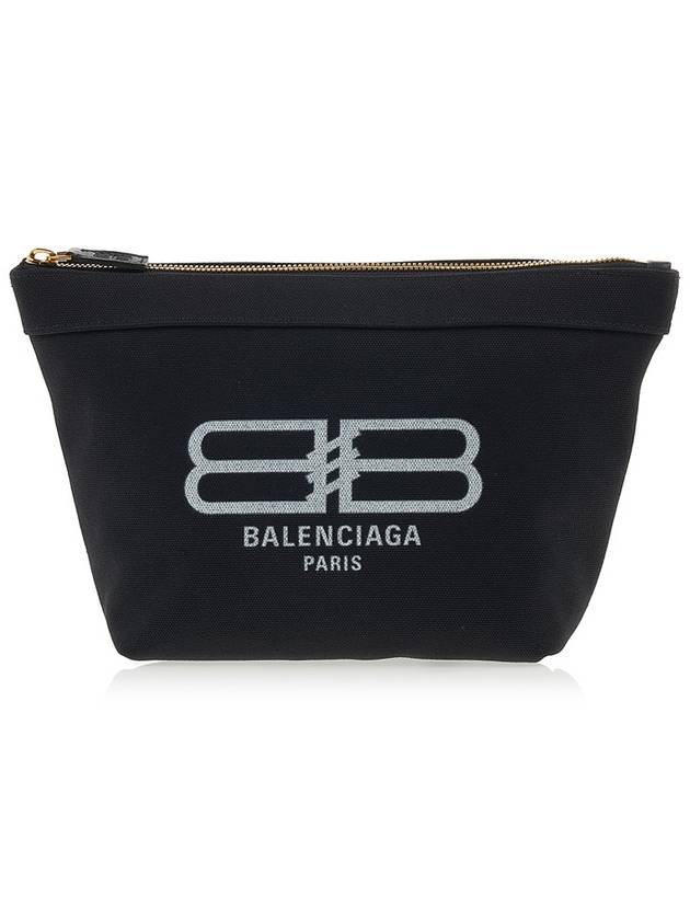 Luxury Balenciaga  Logo Print Jumbo Pouch Bag Black