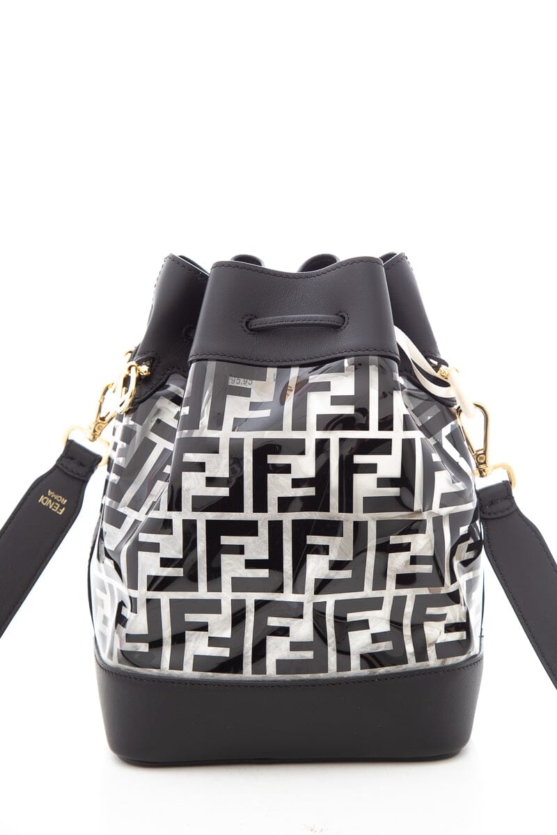 Fendi Black Monogram Mon Tresor Plexi Bucket Bag