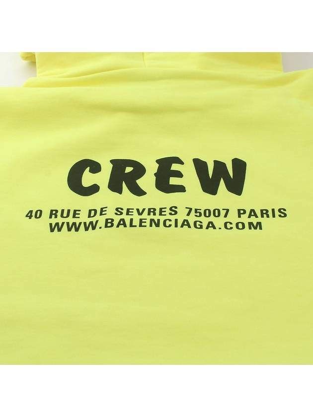 Luxury Balenciaga  Logo Print Cotton Hoodie Yellow