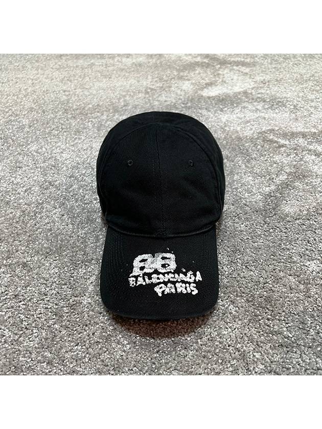 Luxury Balenciaga  Hand Draw BB Icon Ball Cap Black