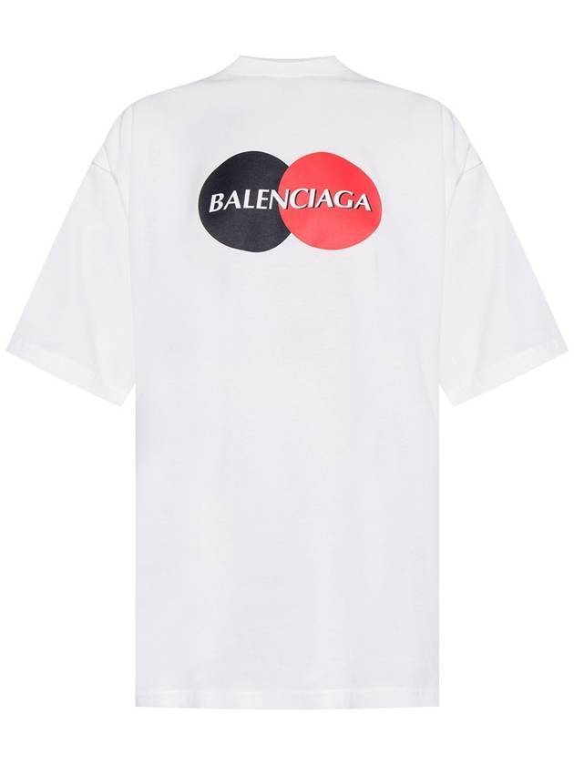 Luxury Balenciaga  Logo Print Oversized Short Sleeve T-Shirt White