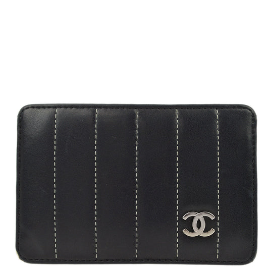 Chanel Black Lambskin Card Case Small Good