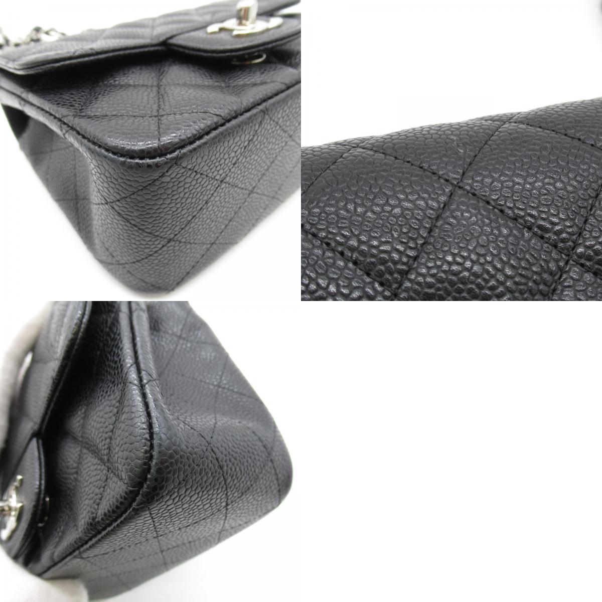 Chanel Mini Chain Shoulder Bag Caviar S  Black A35200