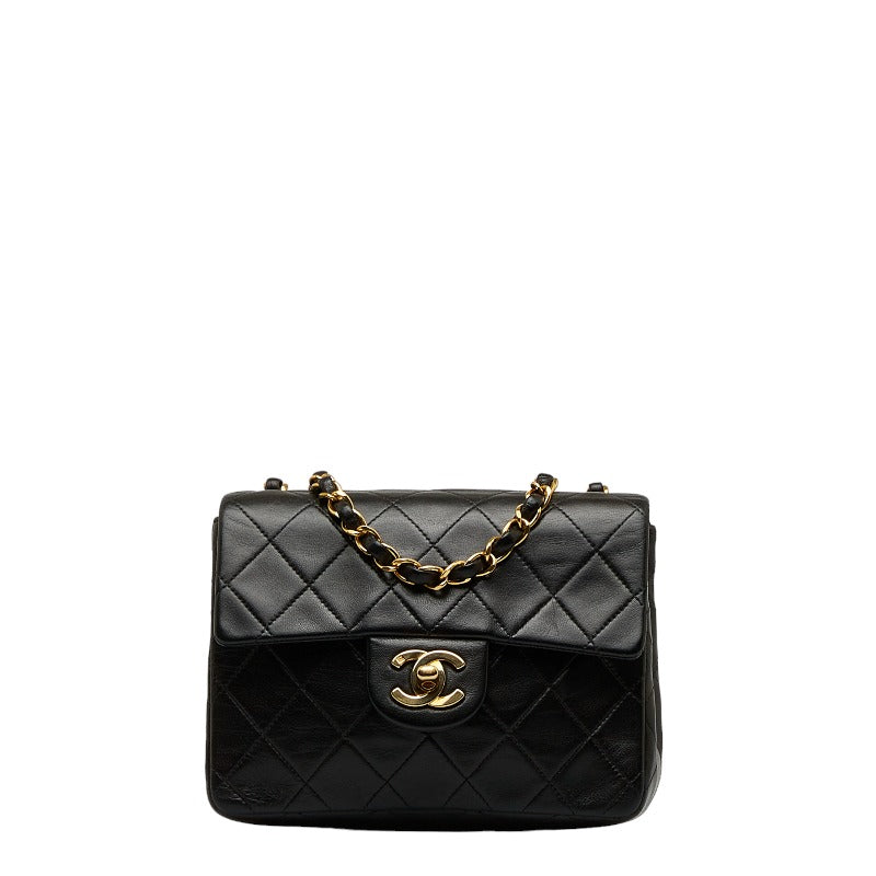 Chanel Mini Flap Chain Shoulder Bag in Lambskin Black