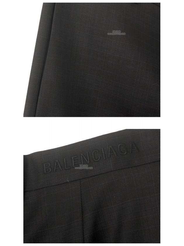 Luxury Balenciaga  Checked Straight Pants Navy