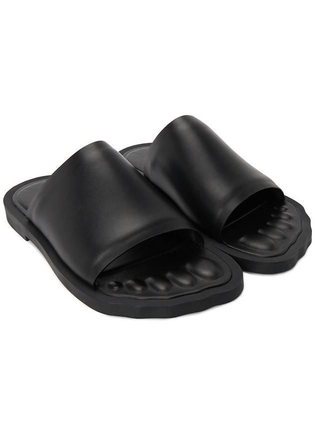 Luxury Balenciaga  Leather Slippers Black
