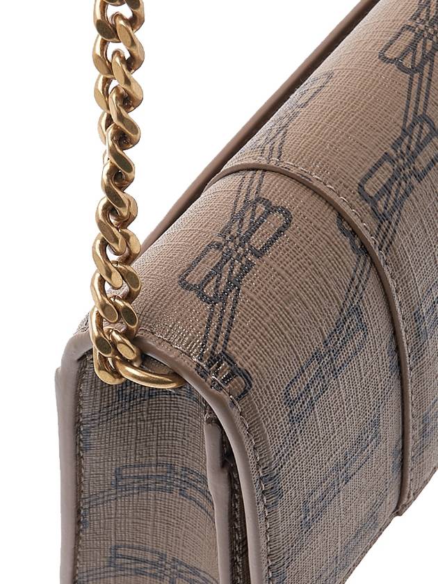 Luxury Balenciaga  Hourglass BB Monogram Chain Long Wallet Brown