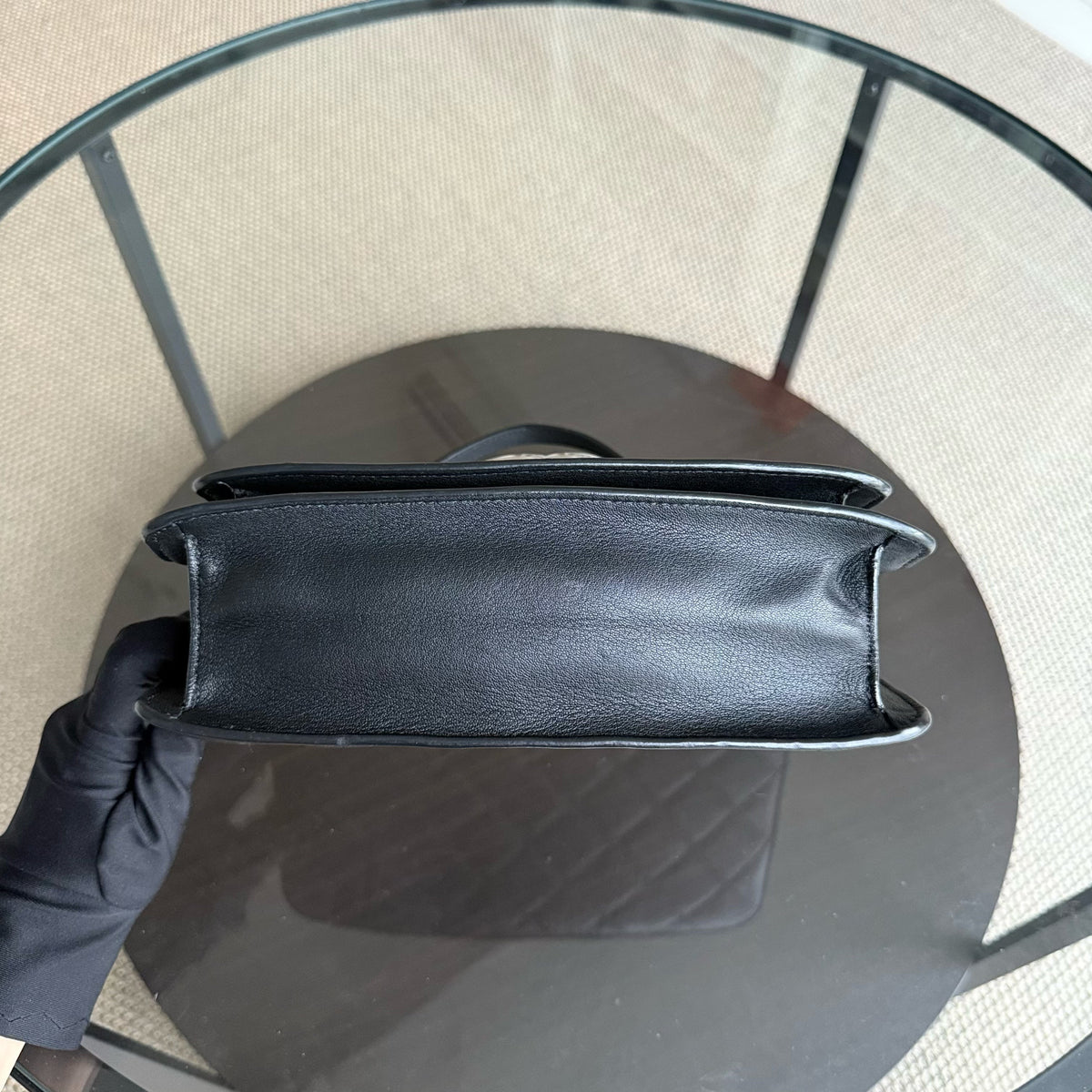 Chanel Medium CC Box Flap - Quilted Calfskin Black Silver Hardware Series 25