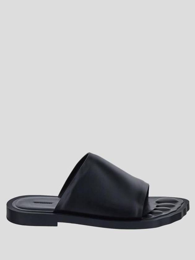 Luxury Balenciaga  Leather Slippers Black