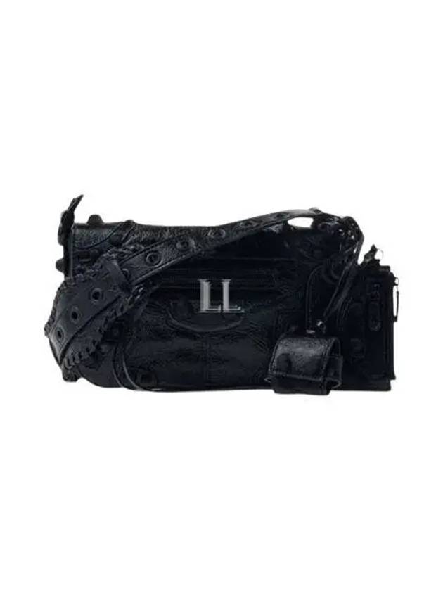Luxury Balenciaga  Le Cagole XS Lambskin Flap Cross Bag Black
