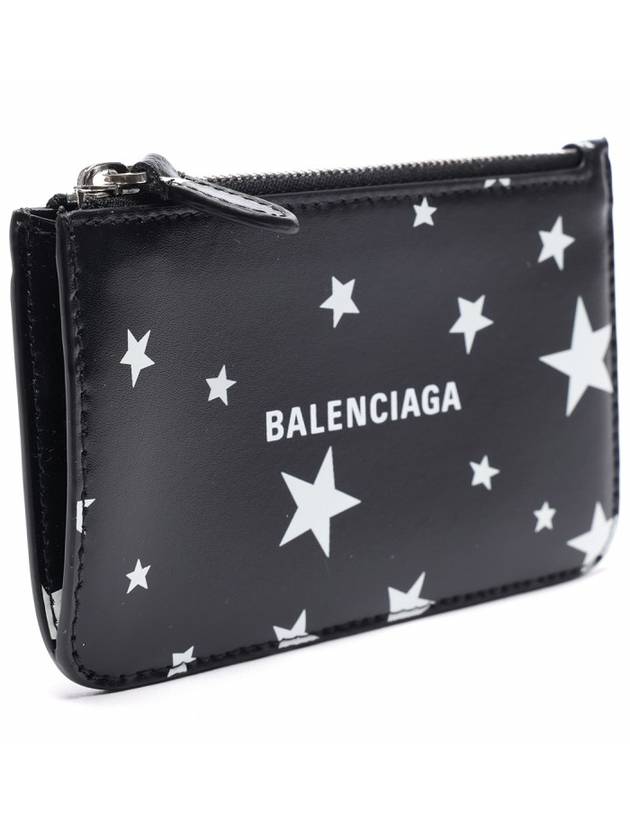 Luxury Balenciaga  Stars And Moon Print Card Wallet Black
