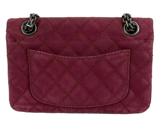 CHANEL- Matte Caviar 2.55 Reissue - Diamond Quilted Mini Raspberry Crossbody