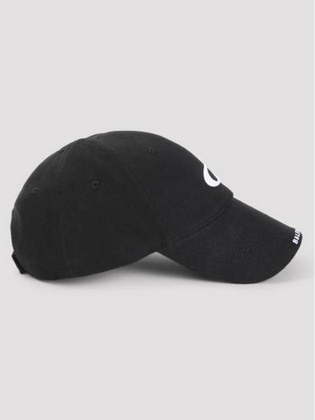 Luxury Balenciaga  Embroidered Icon Logo Ball Cap Black