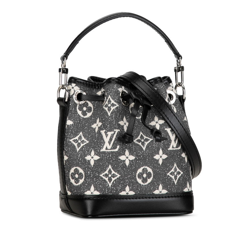 Louis Vuitton Monogram  Nanoe Handbag 2WAY M46449 Gr Black Denim Leather  Louis Vuitton
