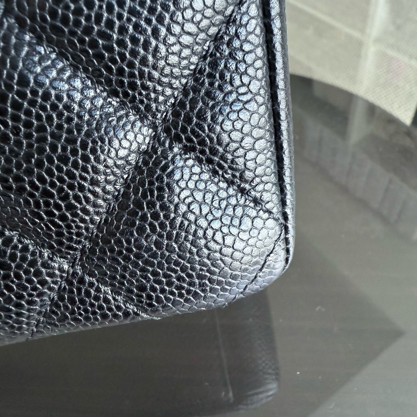 Chanel PST Petite Shopping Tote - Caviar Quilted Black Gold Hardware Series 12