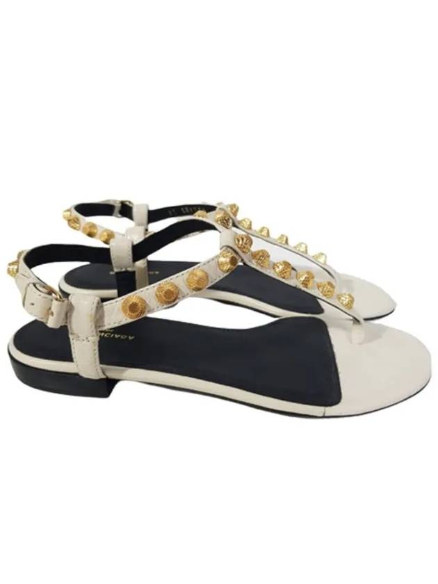 Luxury Balenciaga  Stud Strap Sandals White