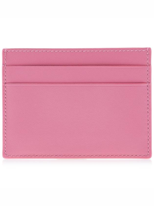 Luxury Balenciaga  Logo Calfskin Card Wallet Pink