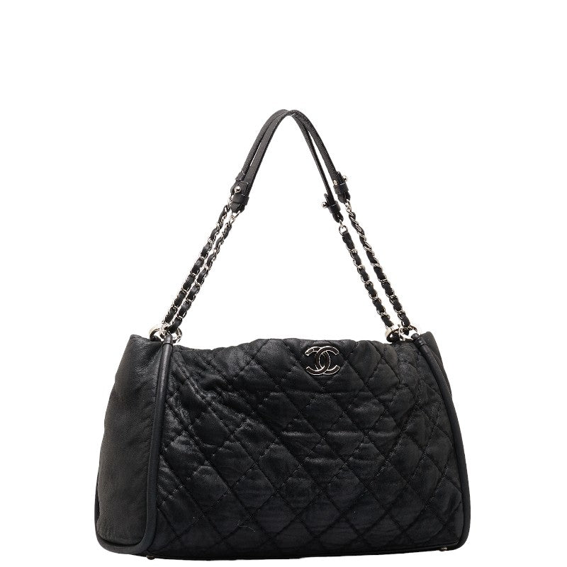 Chanel Matrases Coco Chain Tote Bag Shoulder Bag Black  S  Chanel