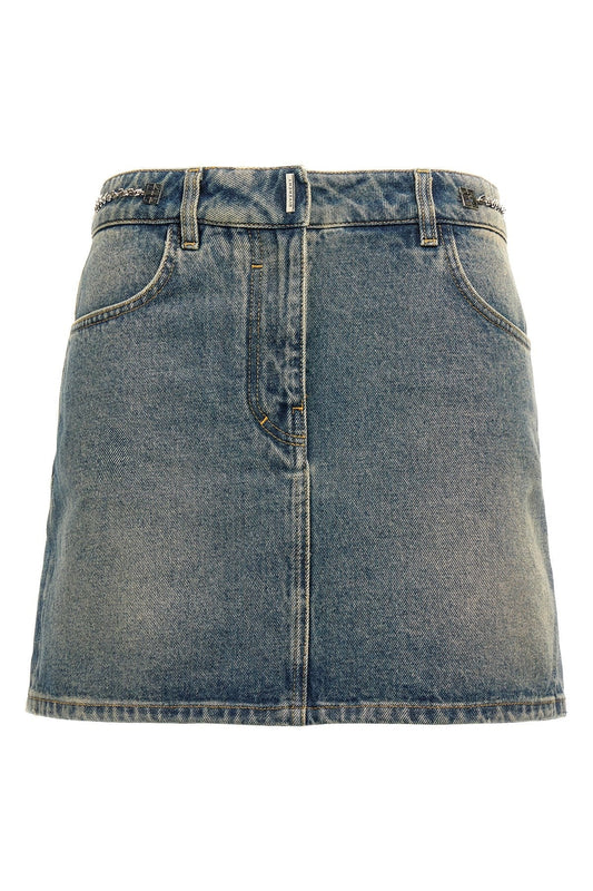 Givenchy Women Denim Mini Skirt