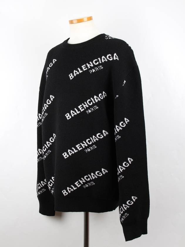 Luxury Balenciaga  Paris multi logo knit XL