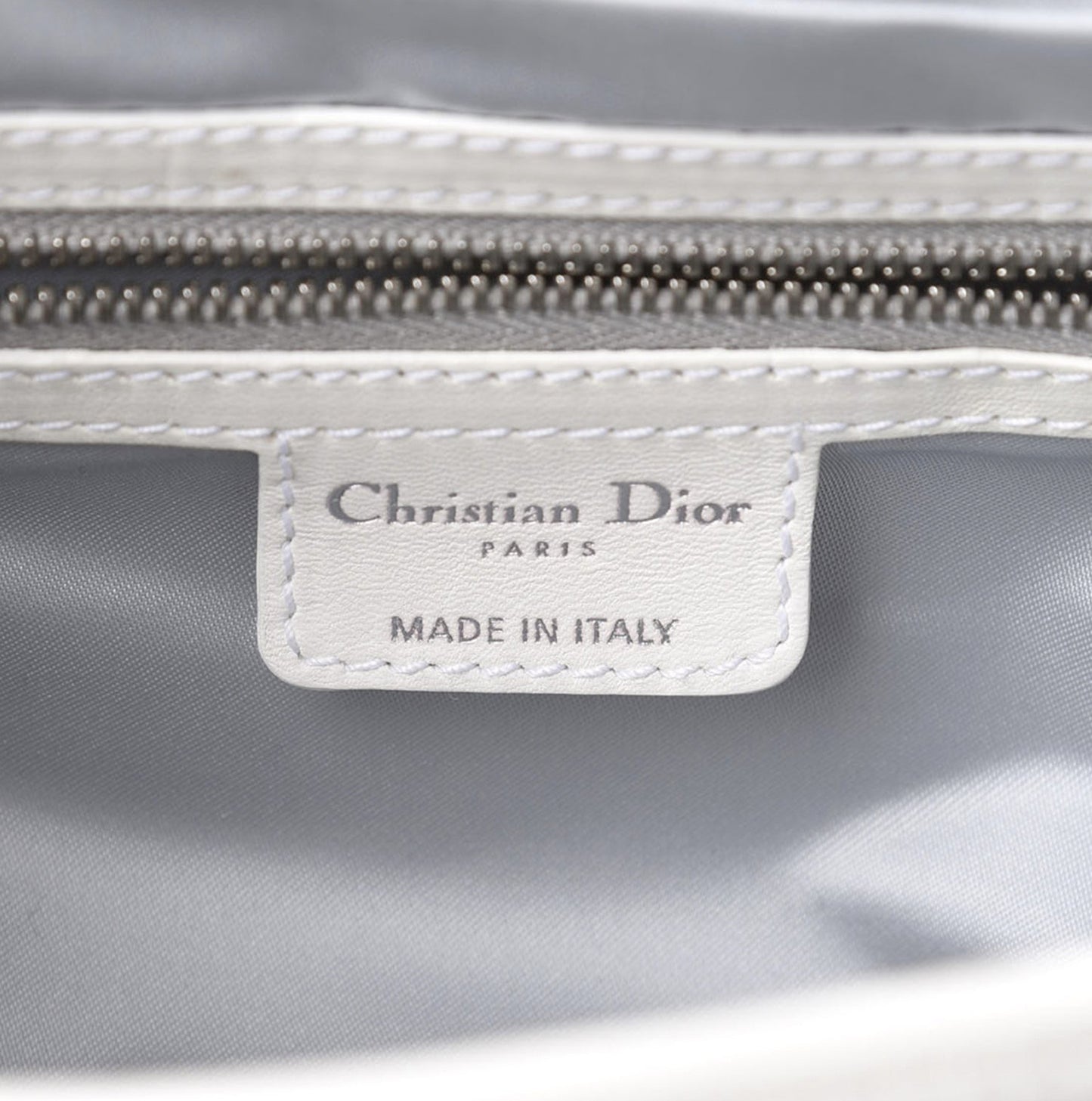 CHRISTIAN DIOR 2007 WHITE & GREY ROMANTIQUE TROTTER HANDBAG