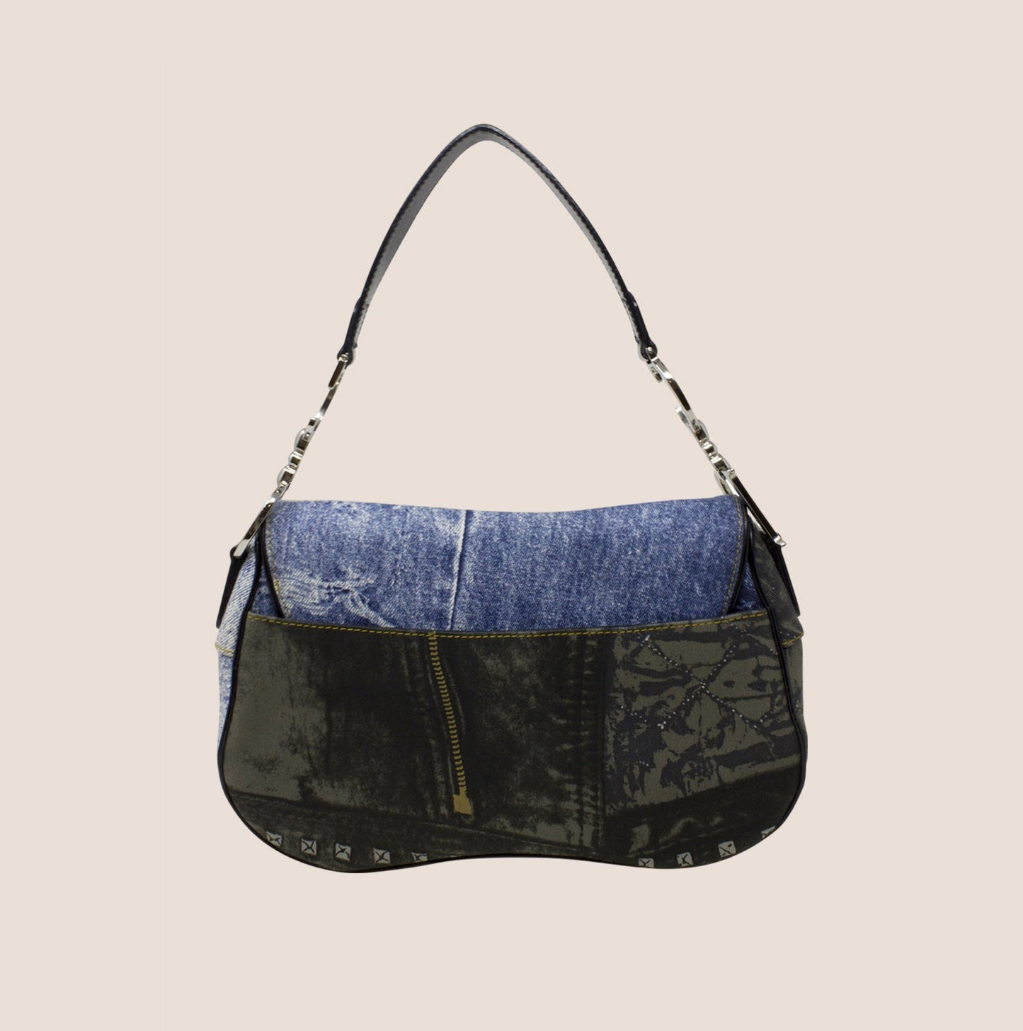 CHRISTIAN DIOR 2001 SPEEDWAY DENIM SADDLE BAG