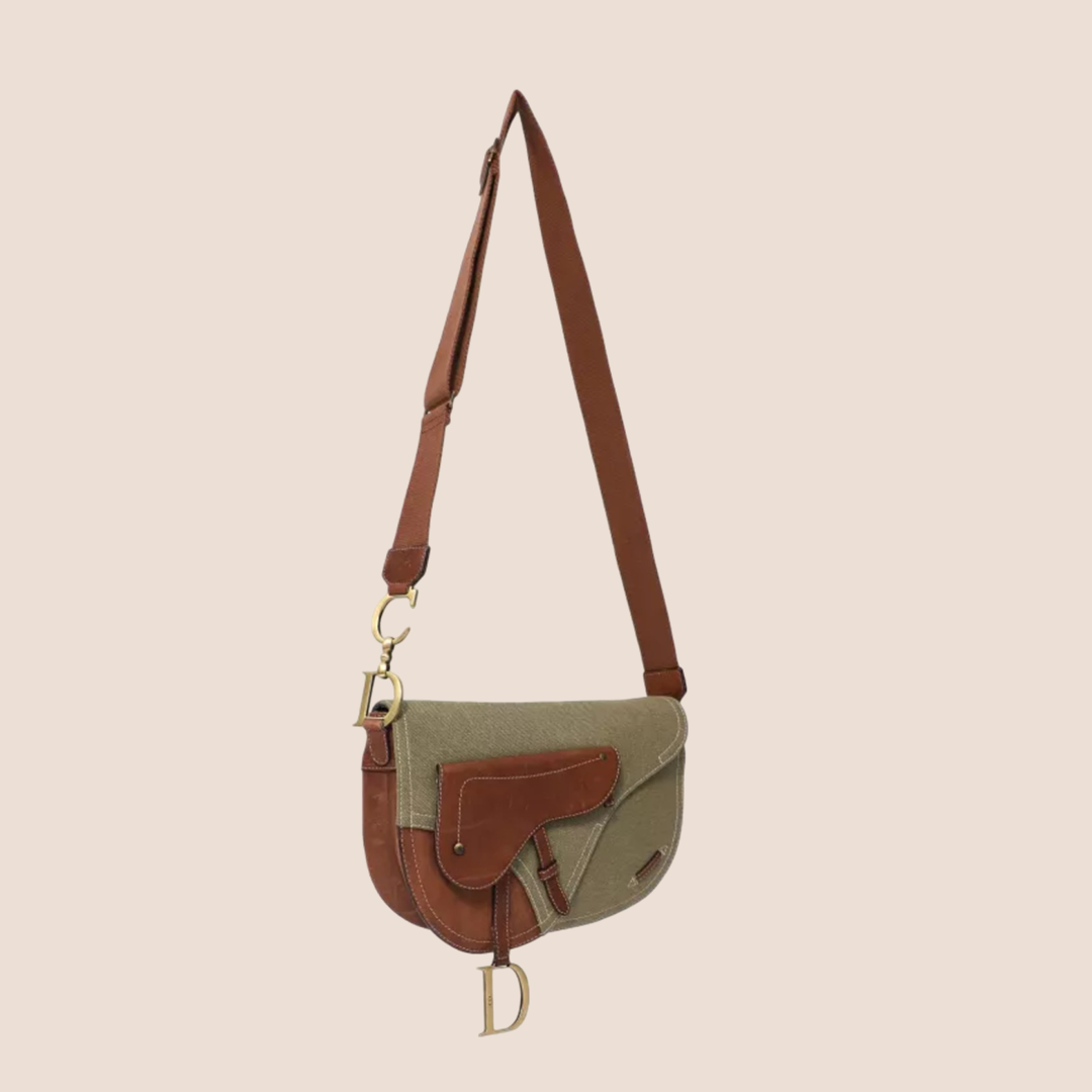 CHRISTIAN DIOR FALL 2002 KHAKI BROWN CROSSBODY BAG