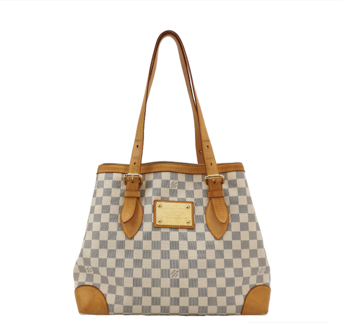 Preloved Louis Vuitton (LV)Hampstead MM Bag White 250203781048434