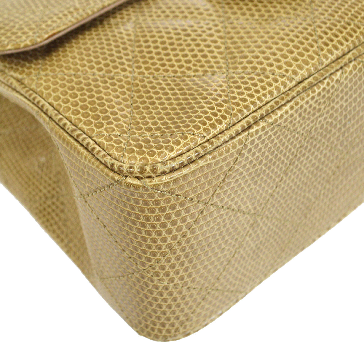 CHANEL * 1991-1994 Classic Square Flap Mini Beige Lizard