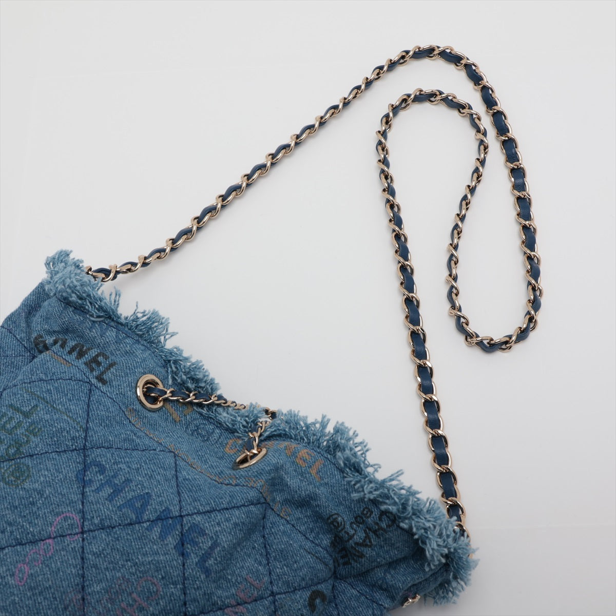Chanel Matrasse Denim Handle Shoulder Bag Blue G