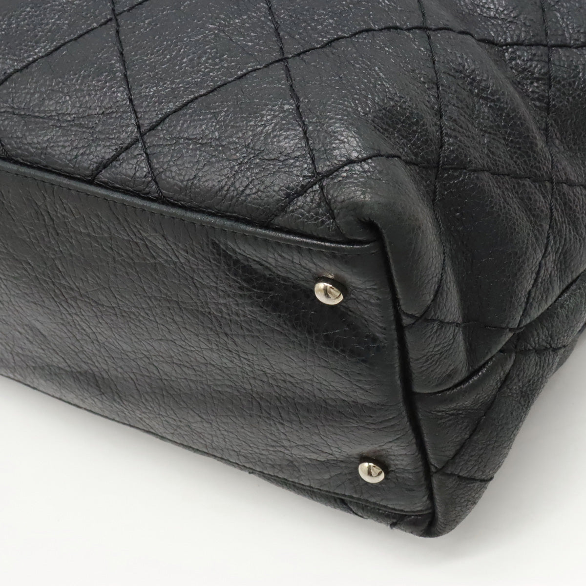 Chanel Chanel Onza Road Coco Tote Bag Shoulder Bag Shoulder Killing Leather Black Black Silver  A48019