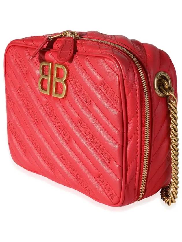 Luxury Balenciaga  BB Logo Chain Cross Bag Red