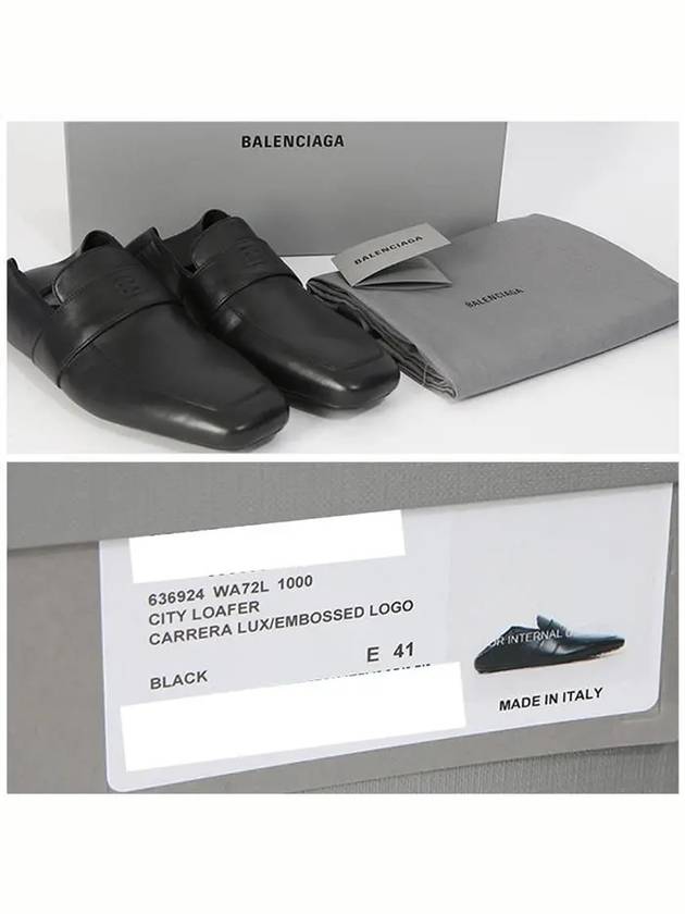 Luxury Balenciaga  City Square Toe Loafers Black
