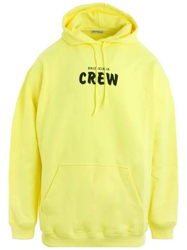 Luxury Balenciaga  Crew Logo Print Oversized Hoodie Yellow