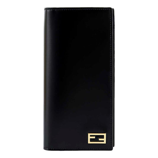 Fendi Baguette Nero Palmellato Leather Continental Vertical Wallet