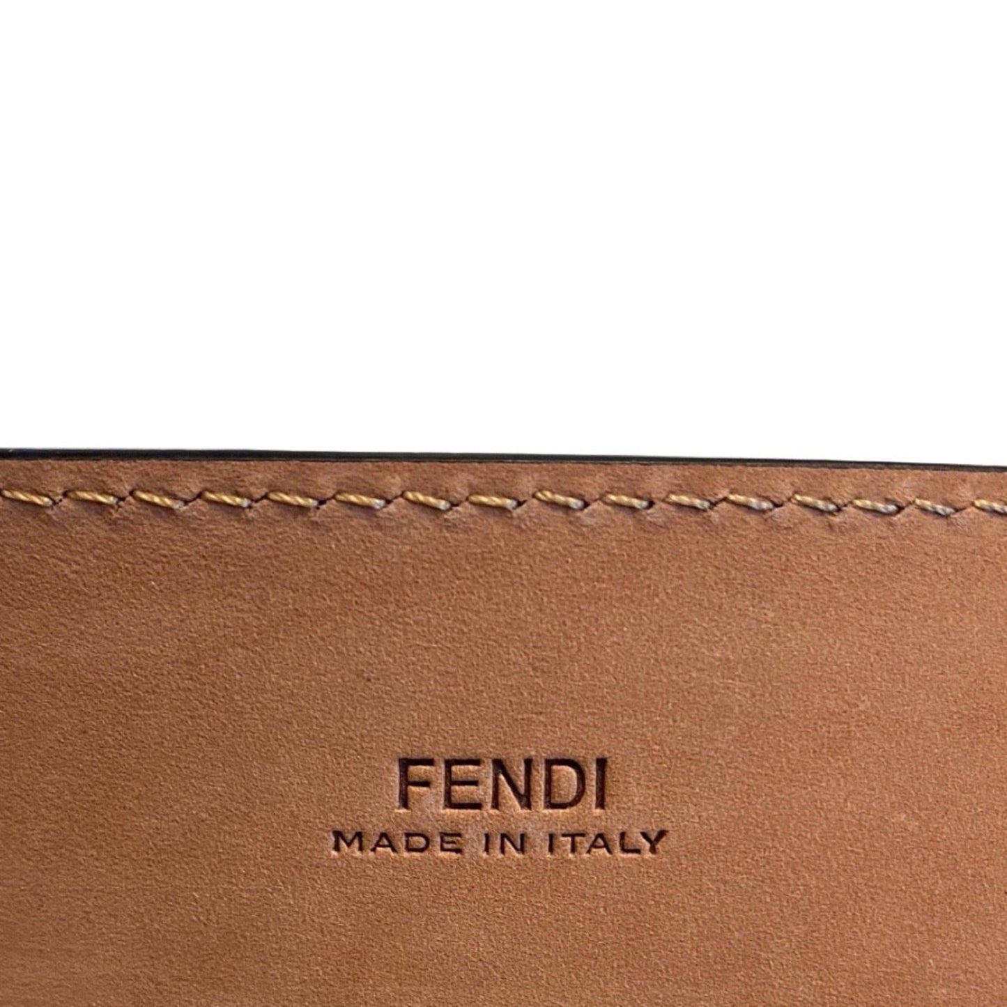 Fendi Black Smooth Calf Leather Gold Logo Buckle 95