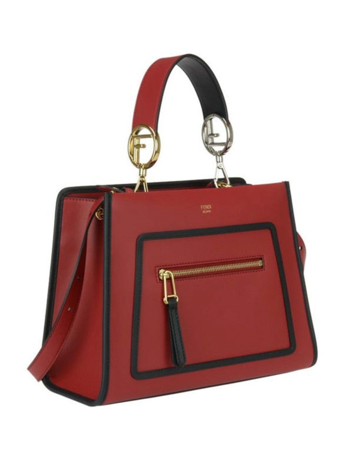 Fendi Runaway Red Calf Leather 2 Way Crossbody Tote Bag