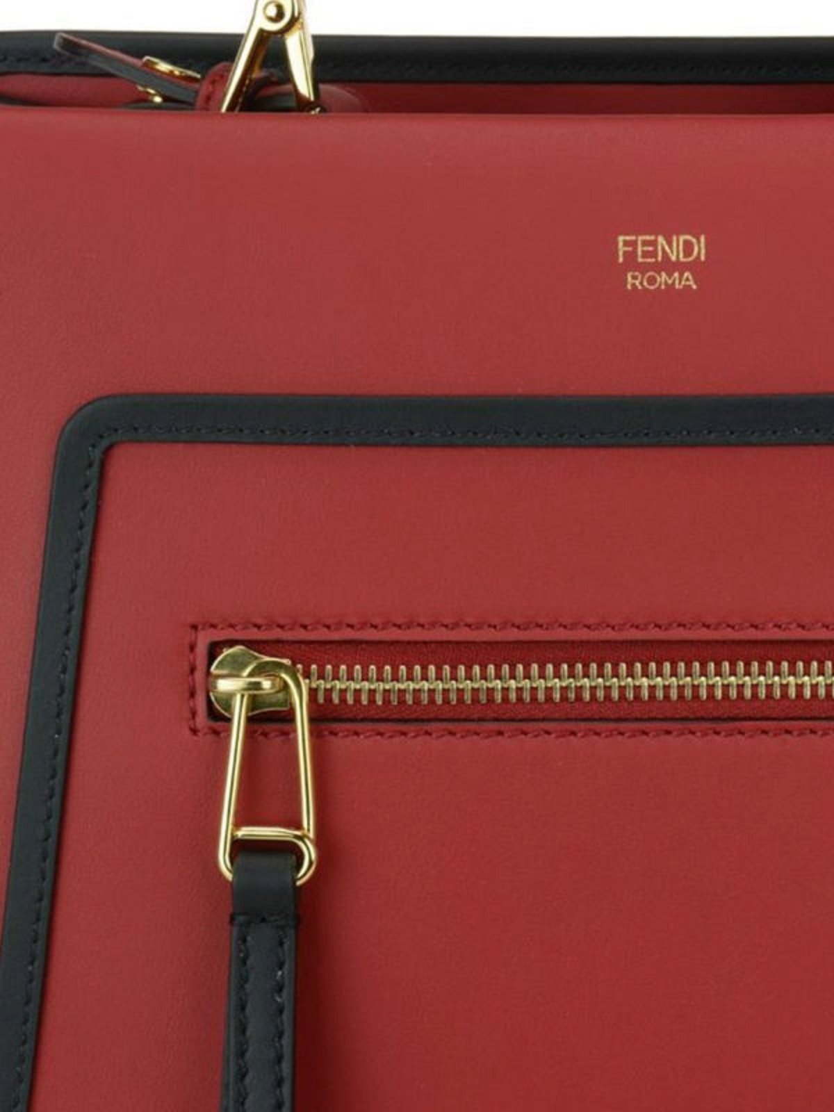 Fendi Runaway Red Calf Leather 2 Way Crossbody Tote Bag