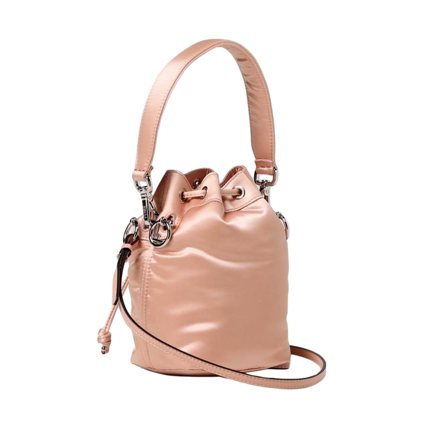 Fendi Mon Tresor Baguette Baby Pink Nylon Bucket Mini Crossbody Bag