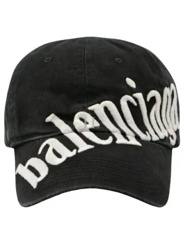 Luxury Balenciaga  Diagonal Logo Ball Cap Black